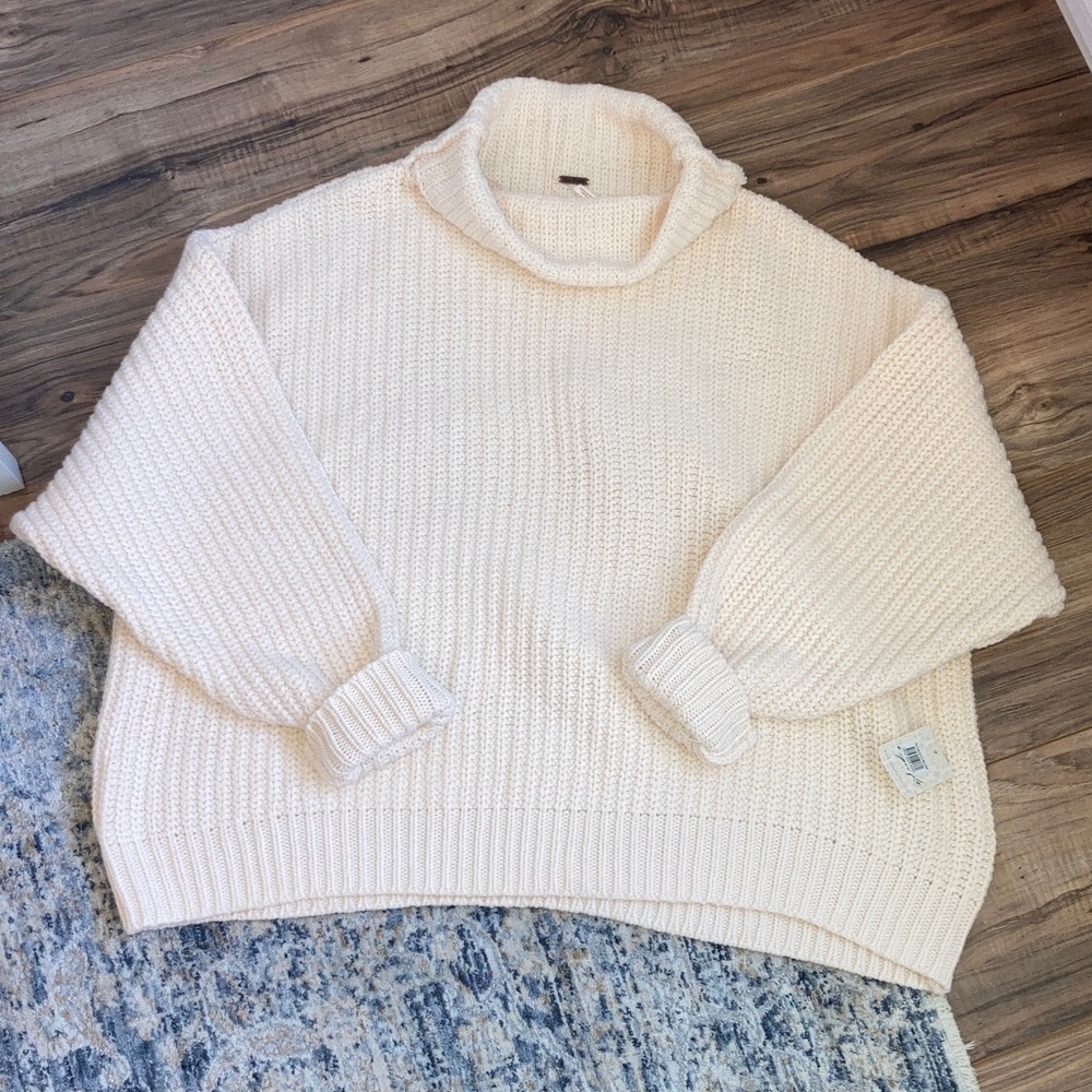 #15. 🆕 NWT - Free People Cozy Cream Turtleneck Knit Sweater - Women